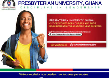The Presbyterian University College Ghana Cut Off Points and Courses For Admission Of Academic Year 2024/2025.