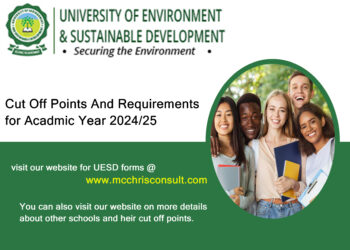 University of Environment and Sustainable Development (UESD) Cut-off points and Requirements for Academic Year 2024/2025