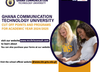 GHANA COMMUNICATION TECHNOLOGY UNIVERSITY CUT OFF POINTS AND COURSES REQUIREMEMNT FOR ACADEMIC YEAR 2024/2025.