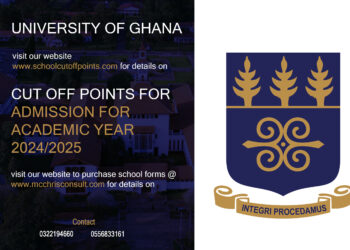 UNIVERSITY OF GHANA LEGON CUT OFF POINTS AND COURSES FOR THE 2024/2025 ACADEMIC YEAR.